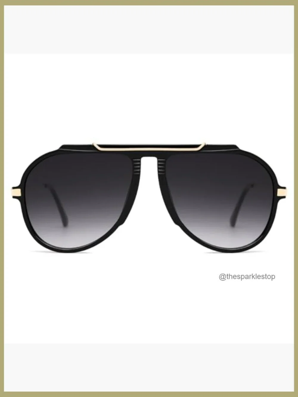 Retro Oversized Aviator Sunglasses UV400 Protection Plastic Frame